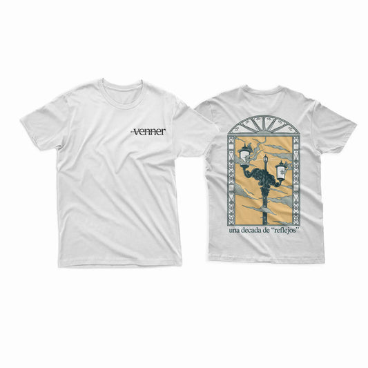 PLAYERA 10 AÑOS DE REFLEJOS BLANCA